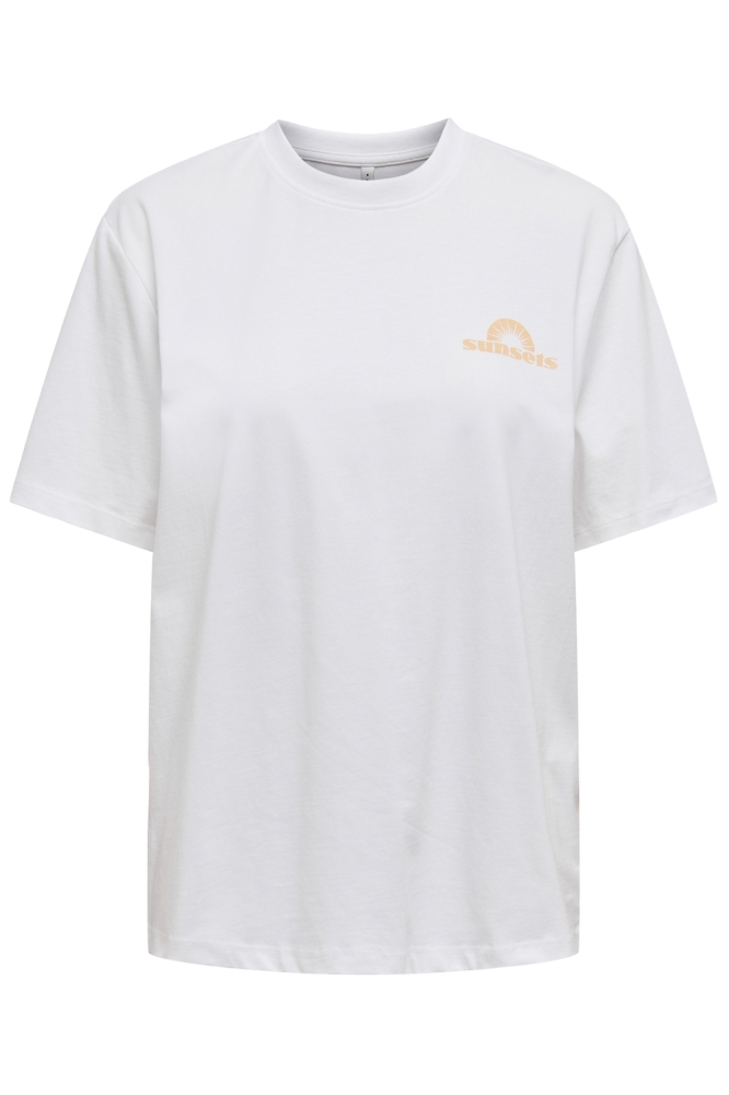 ONLPATRICIA LIFE S/S SUMMER TOP BOX 15346776 BRIGHT WHITE/PALM